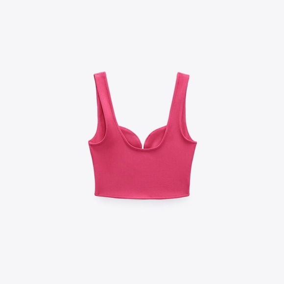 ZARA LIMITED EDITION SWEETHEART NECKLINE CROP TOP - Picture 6 of 7